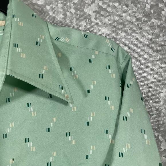 Hampshire House Van Huesen Vintage 1970's Mint Green Button Up Shirt - Size 15.5 - Picture 2 of 6